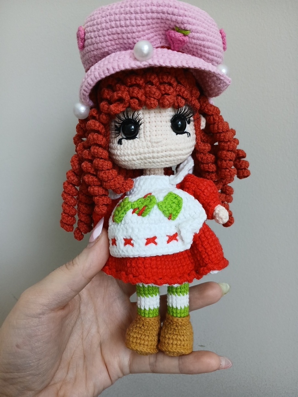 Strawberry Shortcake HANDMADE Crochet Doll - NEW